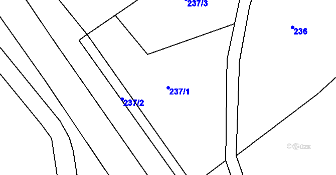 Parcela st. 237/1 v KÚ Čikvásky, Katastrální mapa