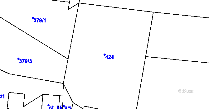 Parcela st. 424 v KÚ Čikvásky, Katastrální mapa