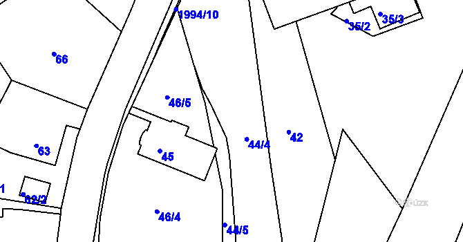 Parcela st. 44 v KÚ Košťálov, Katastrální mapa