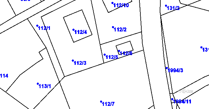 Parcela st. 112/5 v KÚ Košťálov, Katastrální mapa