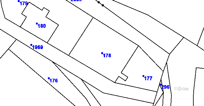 Parcela st. 178 v KÚ Košťálov, Katastrální mapa