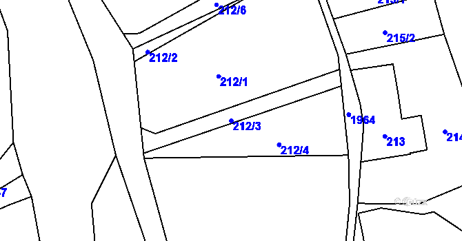 Parcela st. 212/3 v KÚ Košťálov, Katastrální mapa