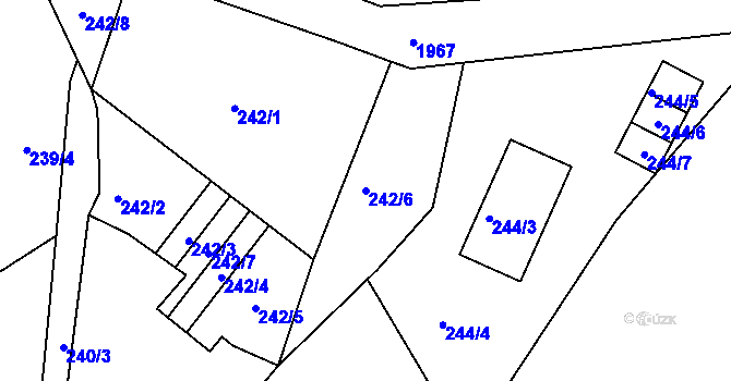 Parcela st. 242/6 v KÚ Košťálov, Katastrální mapa