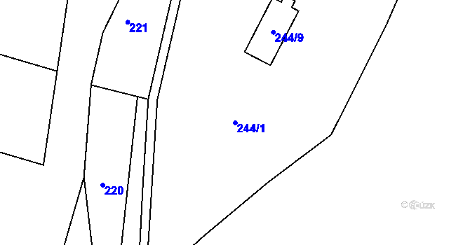 Parcela st. 244/1 v KÚ Košťálov, Katastrální mapa