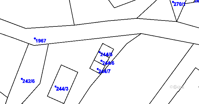 Parcela st. 244/5 v KÚ Košťálov, Katastrální mapa