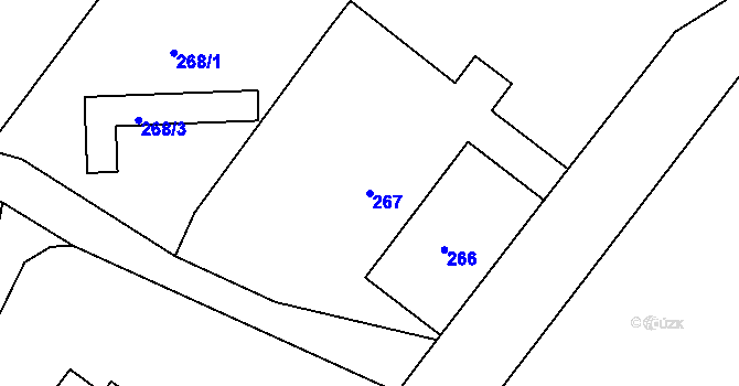 Parcela st. 267 v KÚ Košťálov, Katastrální mapa