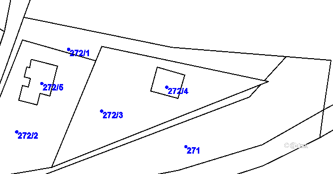 Parcela st. 272/4 v KÚ Košťálov, Katastrální mapa