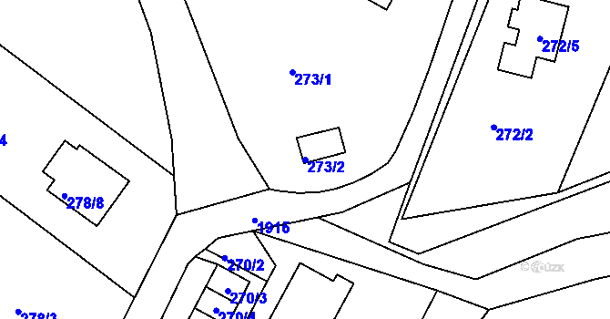 Parcela st. 273/2 v KÚ Košťálov, Katastrální mapa