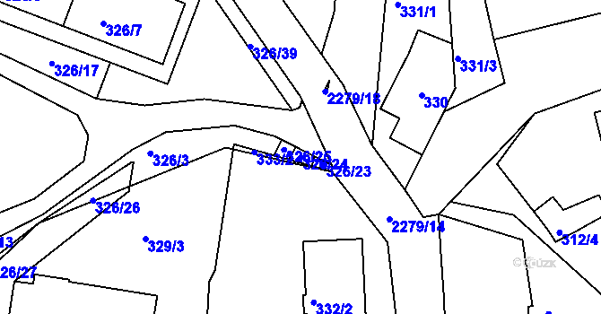 Parcela st. 326/24 v KÚ Košťálov, Katastrální mapa