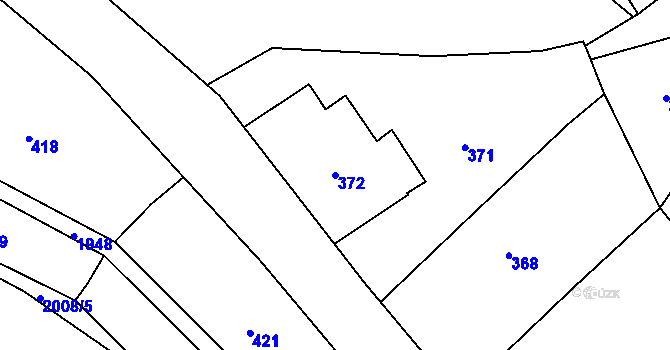 Parcela st. 372 v KÚ Košťálov, Katastrální mapa