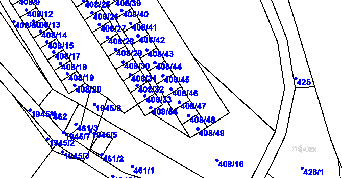Parcela st. 408/46 v KÚ Košťálov, Katastrální mapa