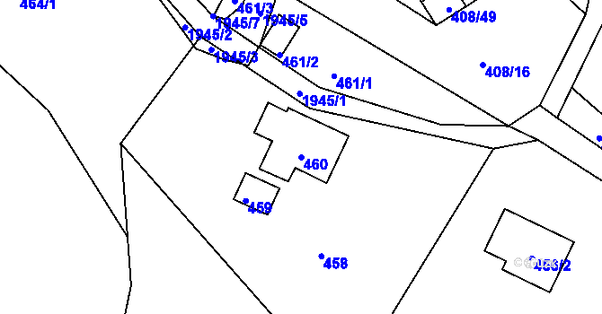 Parcela st. 460 v KÚ Košťálov, Katastrální mapa