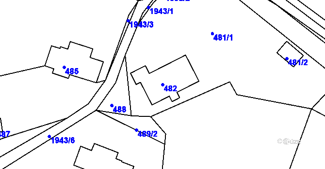 Parcela st. 482 v KÚ Košťálov, Katastrální mapa