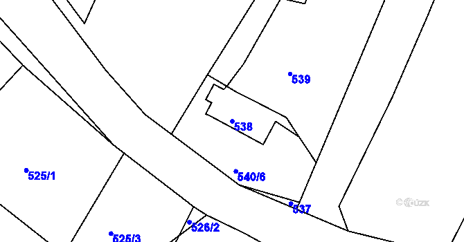 Parcela st. 538 v KÚ Košťálov, Katastrální mapa