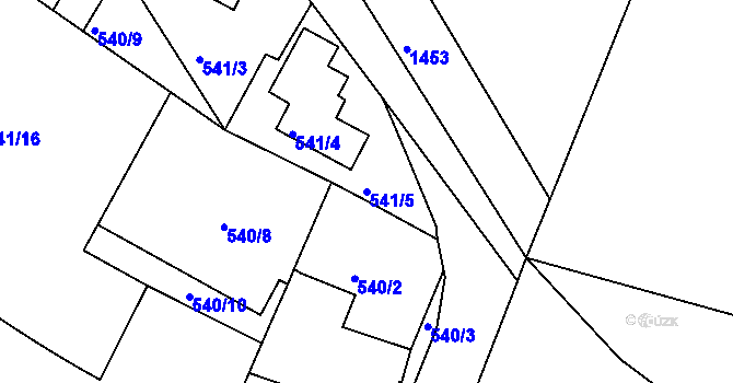 Parcela st. 541/5 v KÚ Košťálov, Katastrální mapa