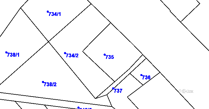 Parcela st. 735 v KÚ Košťálov, Katastrální mapa