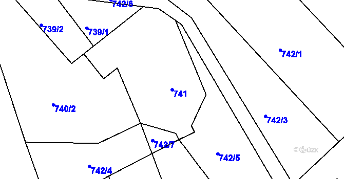 Parcela st. 741 v KÚ Košťálov, Katastrální mapa