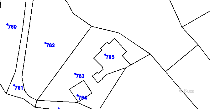 Parcela st. 765 v KÚ Košťálov, Katastrální mapa