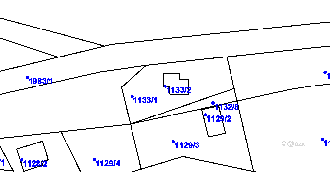 Parcela st. 1133/2 v KÚ Košťálov, Katastrální mapa