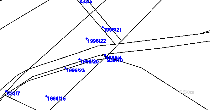 Parcela st. 1996/4 v KÚ Košťálov, Katastrální mapa