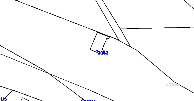 Parcela st. 2043 v KÚ Košťálov, Katastrální mapa