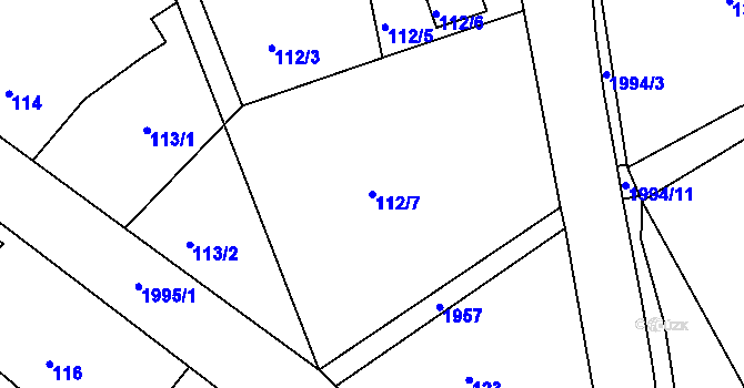 Parcela st. 112/7 v KÚ Košťálov, Katastrální mapa