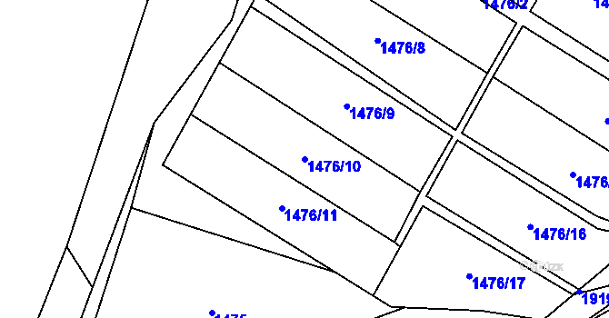 Parcela st. 1476/10 v KÚ Košťálov, Katastrální mapa