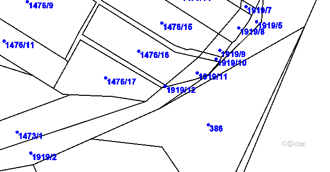 Parcela st. 1919/12 v KÚ Košťálov, Katastrální mapa