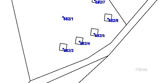 Parcela st. 682/4 v KÚ Košťálov, Katastrální mapa