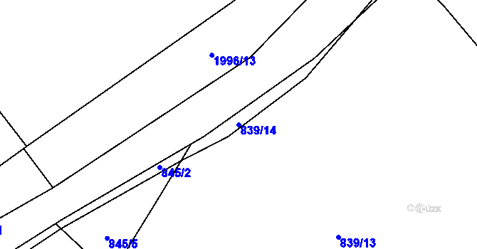Parcela st. 839/14 v KÚ Košťálov, Katastrální mapa