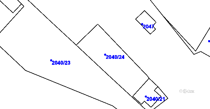 Parcela st. 2040/24 v KÚ Košťálov, Katastrální mapa