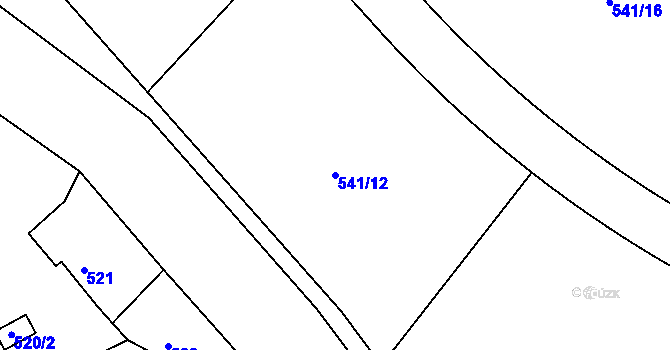Parcela st. 541/12 v KÚ Košťálov, Katastrální mapa