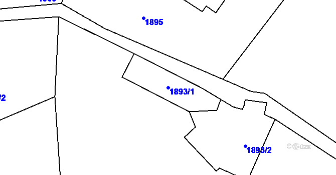 Parcela st. 1893/1 v KÚ Košťálov, Katastrální mapa