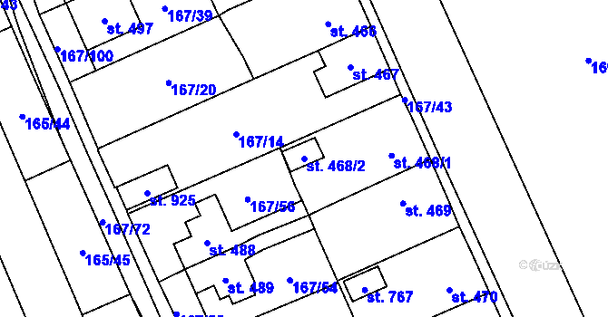 Parcela st. 468/2 v KÚ Košťany, Katastrální mapa