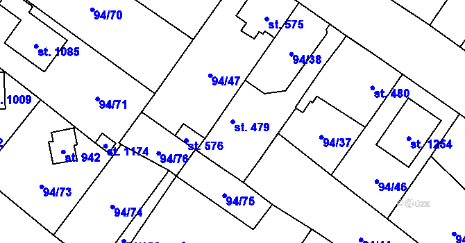 Parcela st. 479 v KÚ Košťany, Katastrální mapa