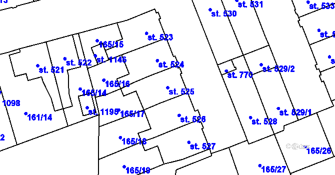 Parcela st. 525 v KÚ Košťany, Katastrální mapa