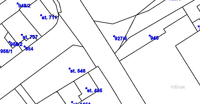 Parcela st. 202/10 v KÚ Košťany, Katastrální mapa
