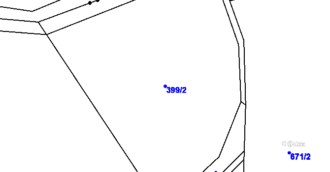 Parcela st. 399/2 v KÚ Košťany, Katastrální mapa