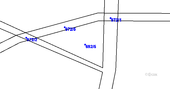 Parcela st. 692/5 v KÚ Košťany, Katastrální mapa