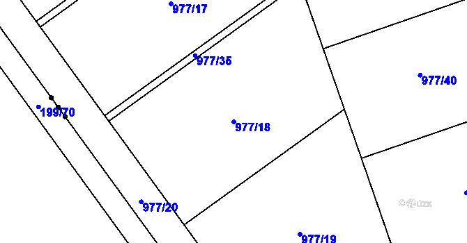 Parcela st. 977/18 v KÚ Košťany, Katastrální mapa