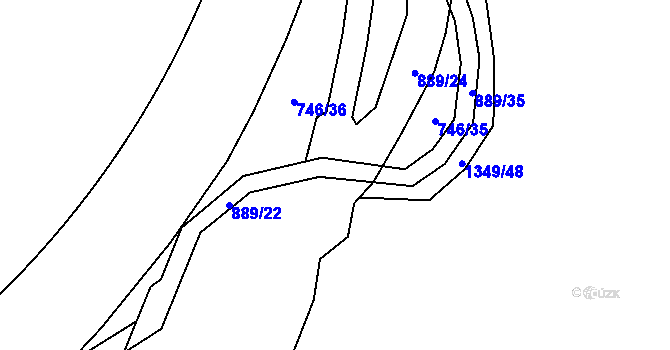 Parcela st. 889/23 v KÚ Košťany, Katastrální mapa