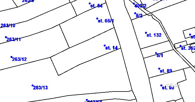 Parcela st. 12 v KÚ Střelná, Katastrální mapa