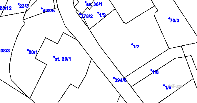 Parcela st. 754/1 v KÚ Střelná, Katastrální mapa