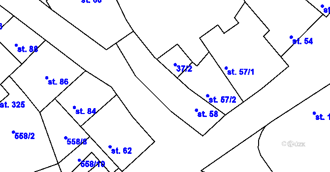 Parcela st. 59 v KÚ Koštice, Katastrální mapa
