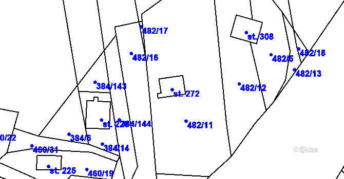 Parcela st. 272 v KÚ Koštice, Katastrální mapa