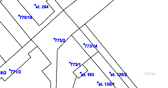 Parcela st. 773/14 v KÚ Koštice, Katastrální mapa