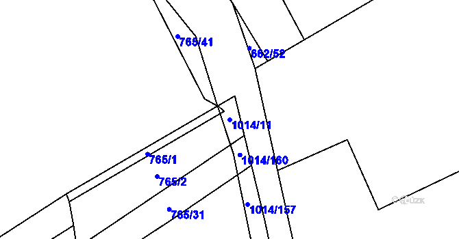 Parcela st. 1014/11 v KÚ Koštice, Katastrální mapa