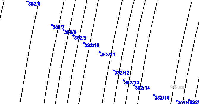 Parcela st. 382/11 v KÚ Koštice, Katastrální mapa