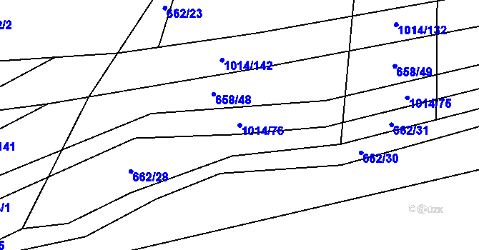 Parcela st. 1014/76 v KÚ Koštice, Katastrální mapa