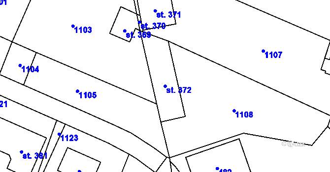 Parcela st. 372 v KÚ Koštice, Katastrální mapa
